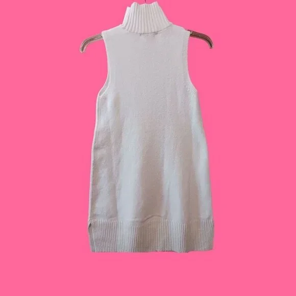 Free Assembly Womens Sleeveless Turtleneck Sweater Dress Wht XSmall - Picture 4 of 12